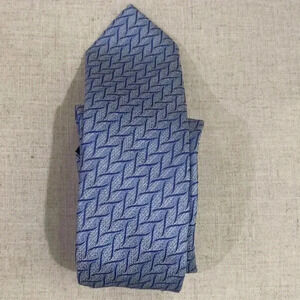 MISSONI Tie 100% Silk Necktie ITALY Designer STRIPED Soft Blue and White